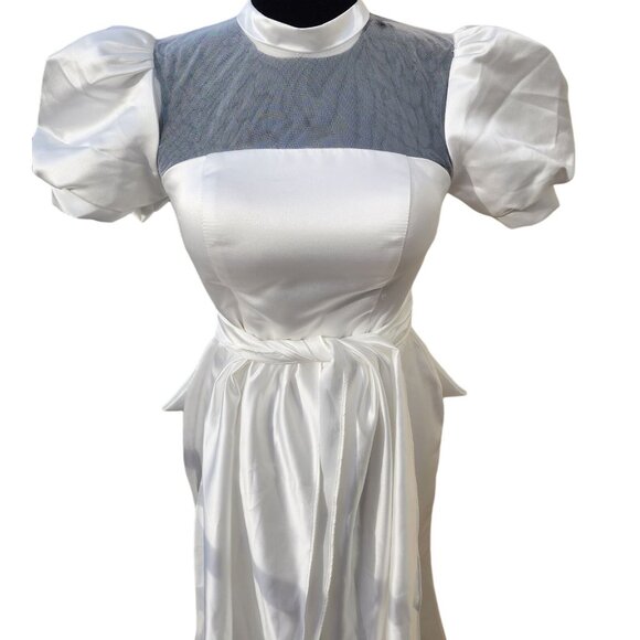 Grace Kelly Style Elegant Classy Wedding Evening Cocktail Couture Runway Dress - Picture 13 of 16